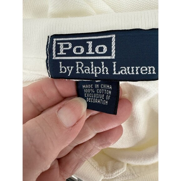 Polo Ralph Lauren White Polo 8 on Front and Sleeve Size XXLARGE Excellent UC - Picture 7 of 12